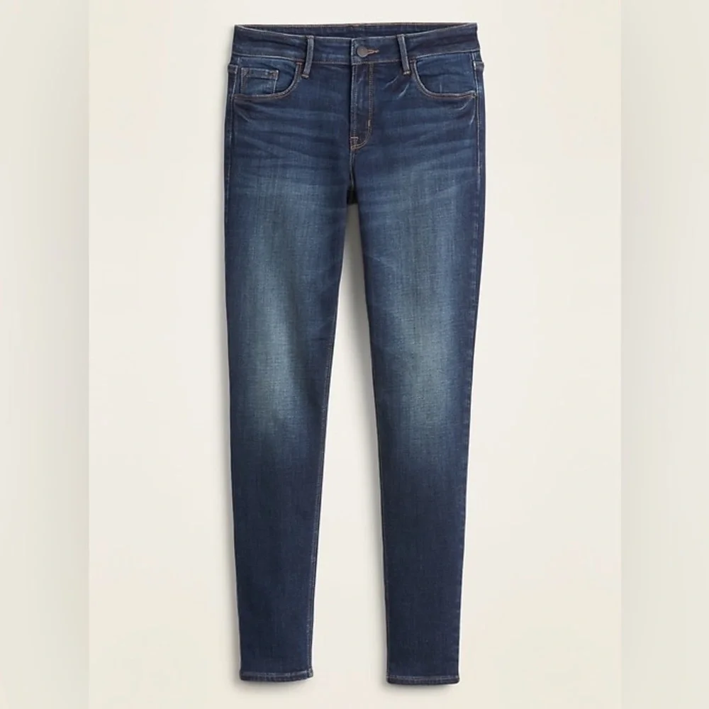 Old Navy Women's High Rise Rockstar Super Skinny Dark Blue Denim Jeans